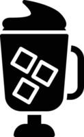 Ice Coffe Glyph Icon vector