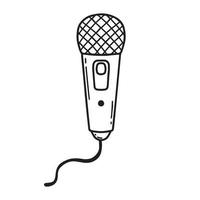 Microphone. Microphone in doodle style. Vector illustration.