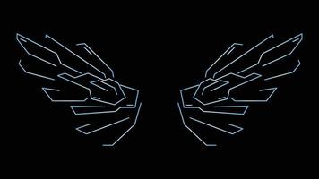 Robotic Wings isolated on black background vector