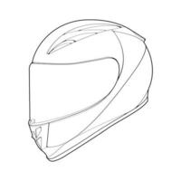 casco de plantilla de cara completa, ilustración de vector de casco de arte de línea, vector de arte de línea, vector de casco