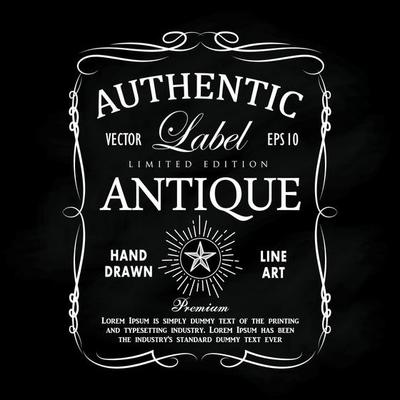 Hand drawn frame antique label blackboard retro vintage banner vector illustration