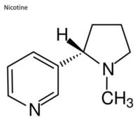 fórmula esquelética de la nicotina vector