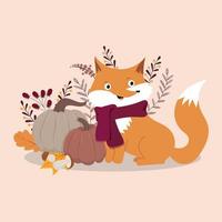 Harvest autumn fox vector