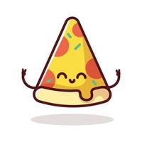 Cartoon pizza slice illustration set. vector