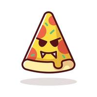 conjunto de ilustración de rebanada de pizza de dibujos animados. vector