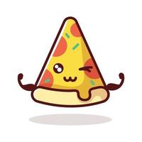 Cartoon pizza slice illustration set. vector