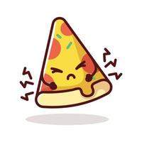 Cartoon pizza slice illustration set. vector