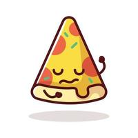Cartoon pizza slice illustration set. vector