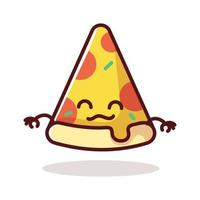 Cartoon pizza slice illustration set. vector