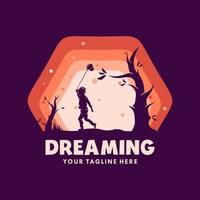 Kids dream in the night logo vector