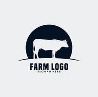 cow farm logo vector illustration