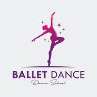 Young gymnast woman dance with ribbon logo vector