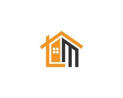 Real estate home logo design in letter M shape template. 7932934 Vector Art  at Vecteezy