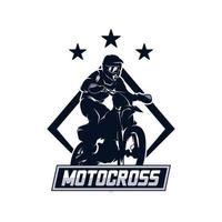 motocross sport logo design template vector