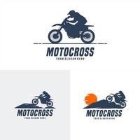 set of motocross logo design vector