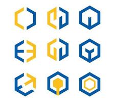 plantilla moderna de logotipo de tecnología hexagonal - logotipos y elementos de diseño vector