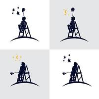 set of kids dreaming logo design vector