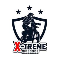 insignia del logotipo de estilo libre de motocross vector