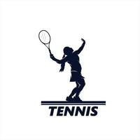 illustration tennis logo design template vector