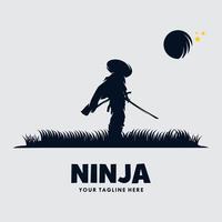 Ninja warrior mascot logo vector