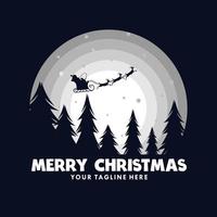 illustration merry christmas logo design template vector