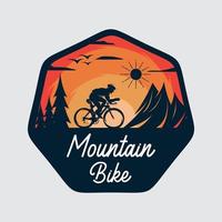 paseo libre en bicicleta de montaña cuesta abajo vector