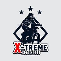 insignia del logotipo de estilo libre de motocross vector