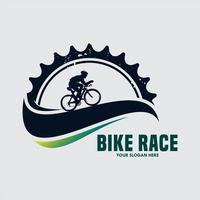 equipo de plantilla de logotipo vintage de bicicleta y ciclista vector