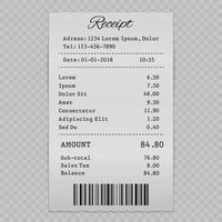 illustration of receipt template vector