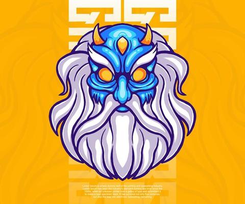 zeus mascot illustration vector template.