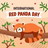 concepto de celebración del día internacional del panda rojo vector