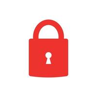 red padlock over white background vector