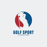 golf sport logo template design vector