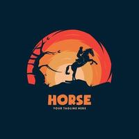 A man riding a horse logo vector