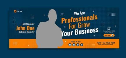 Business conference banner template design for webinar, marketing, online class program, etc vector