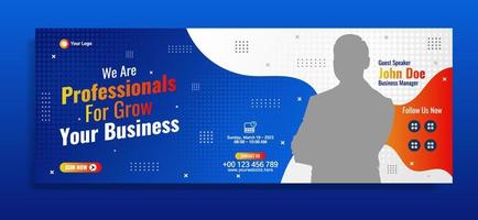 Business conference banner template design for webinar, marketing, online class program, etc vector