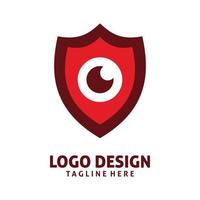 red eye secure shield logo design vector