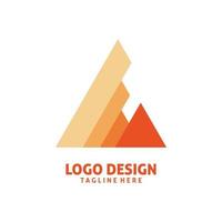 triangle chart business logo design vector