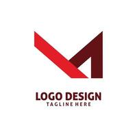 red letter m logo design vector