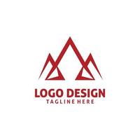 diseño de logotipo de línea de color de triángulo vector