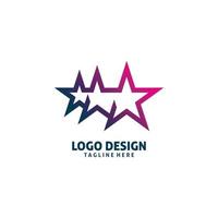 group color star logo design vector