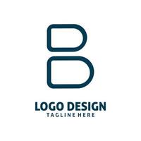 letter b line logo design vector
