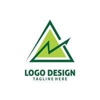 green triangle arrow logo design vector