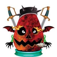 Creepy Party Halloween Pumpkin Head vector