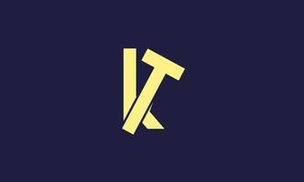 alfabeto letras iniciales monograma logo kt, tk, k y t vector