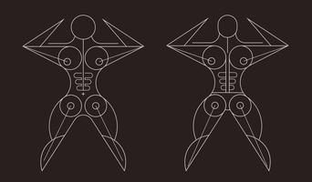 Bodybuilder Line Art Vector Illustration