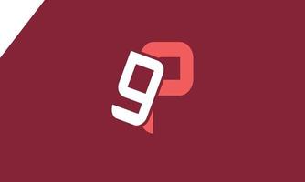 Alphabet letters Initials Monogram logo GP, PG, G and P vector