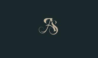 Alphabet letters Initials Monogram logo AS, SA, A and S vector