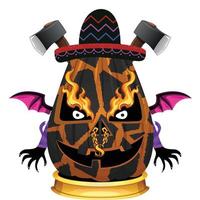 Creepy Party Halloween Pumpkin Head vector