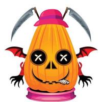 Creepy Party Halloween Pumpkin Head vector